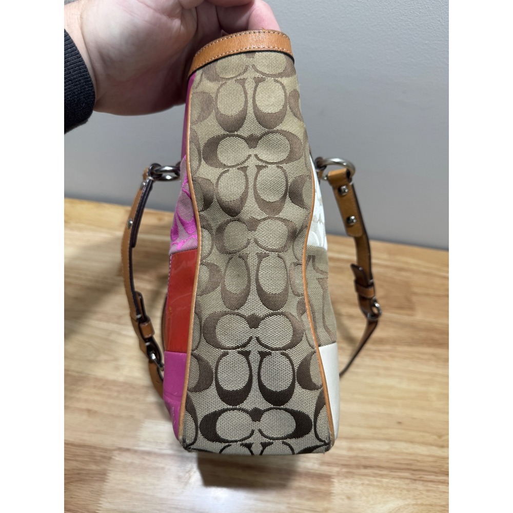 COACH Multicolor Patchwork Tote Bag Two Handles Z… - image 3
